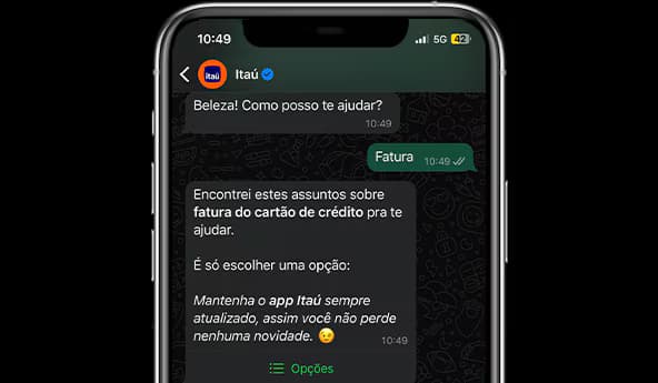 celular com conversa de atendimento
